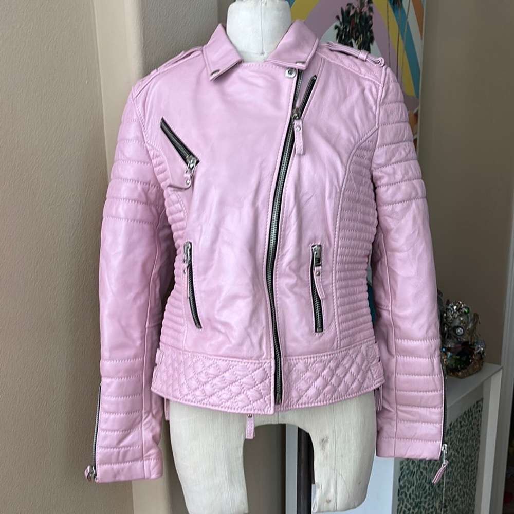 BODA Skins Leather Jacket - Motorcross Style -Black Satin Lining